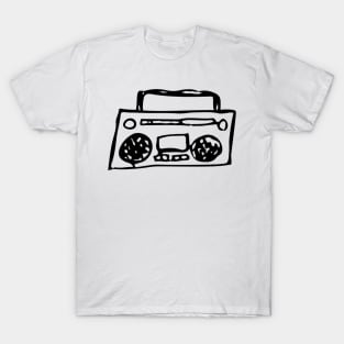 Boombox Doodle Black T-Shirt